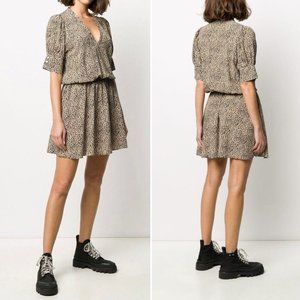 Zadig & Voltaire Russel Print Leo Blouson Dress Medium Cheetah Animal SJCF0402F